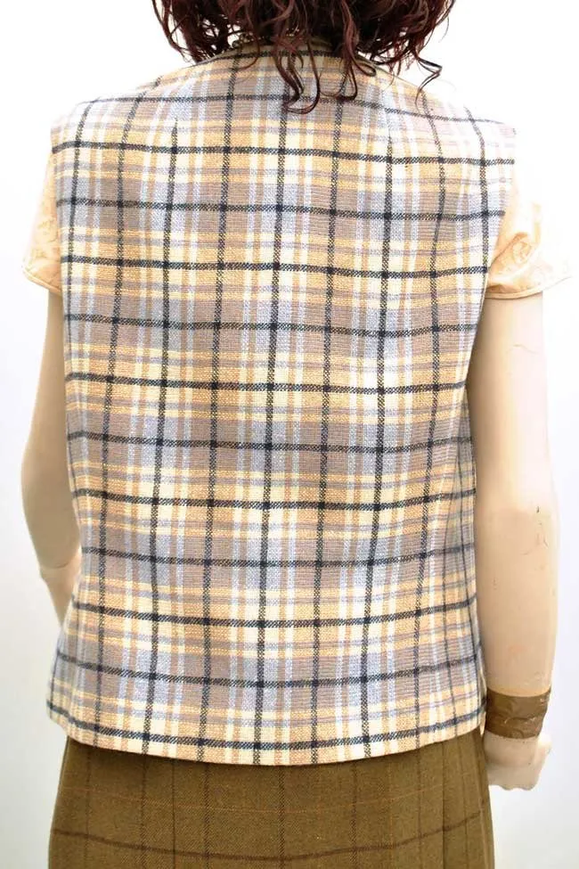 1960s Vintage Wool Tweed Gilet Waistcoat • Vest • Dereta 40"B
