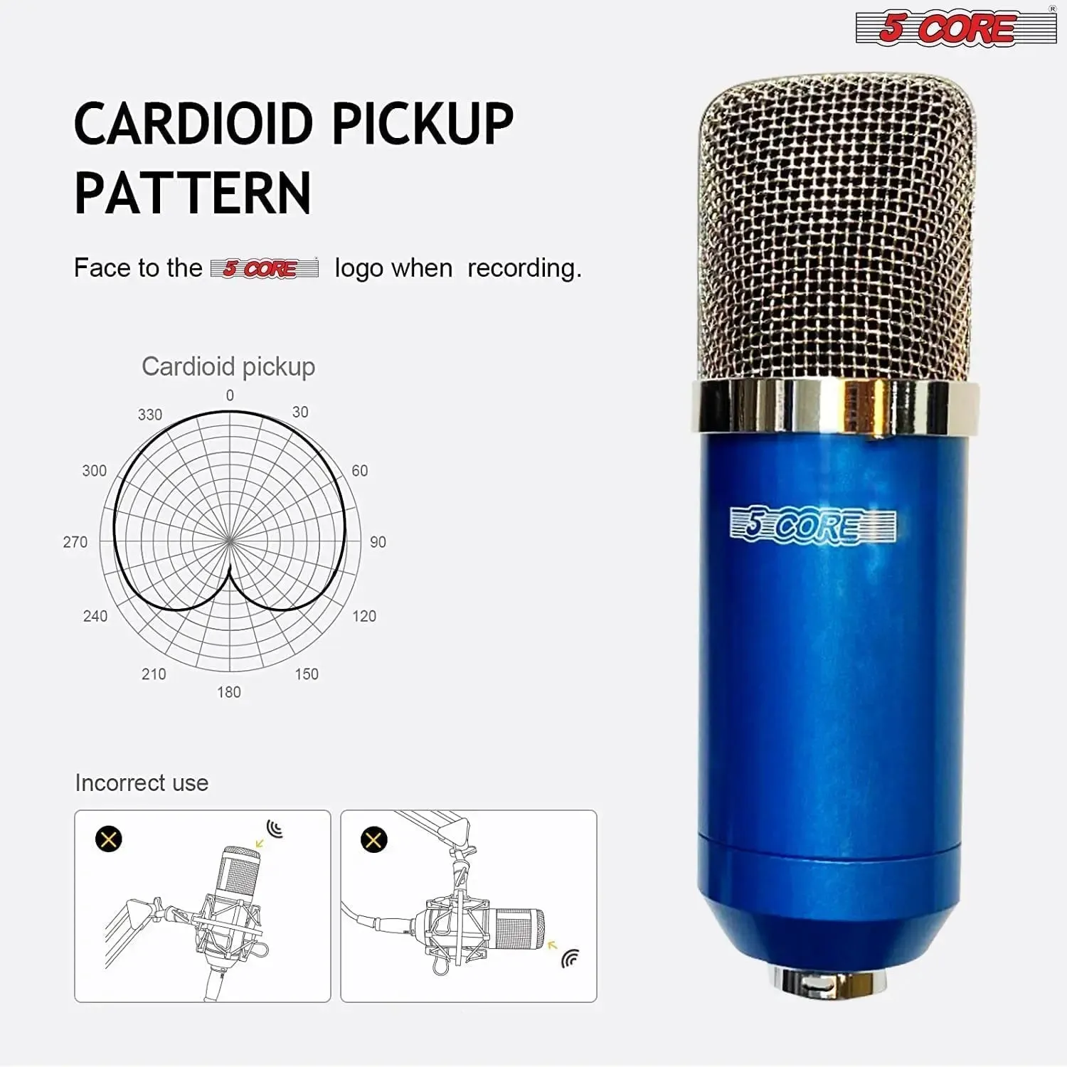5Core Recording Microphone Podcast Bundle  Professional Condenser