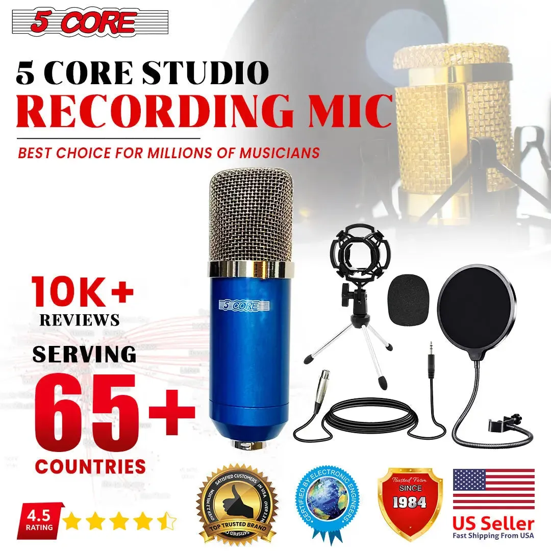 5Core Recording Microphone Podcast Bundle  Professional Condenser