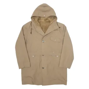 ACRYLIC PILE Sherpa Lined Mens Trench Coat Brown Hooded M