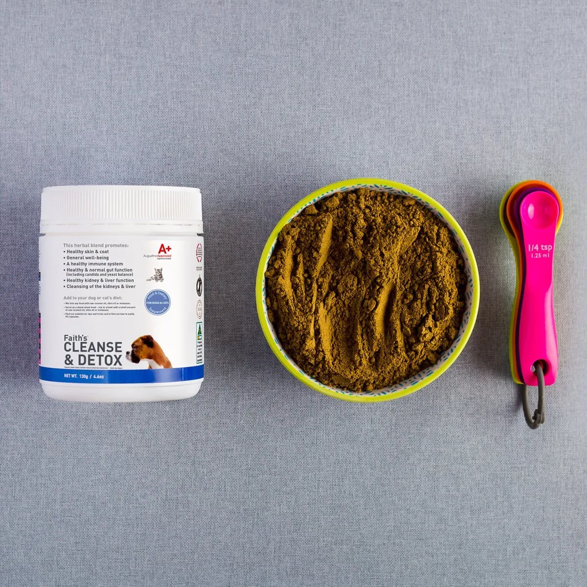 Augustine Approved Faith's Cleanse & Detox Supplement Powder for Dogs (Liver, Kidney, Skin, Coat & Gut)