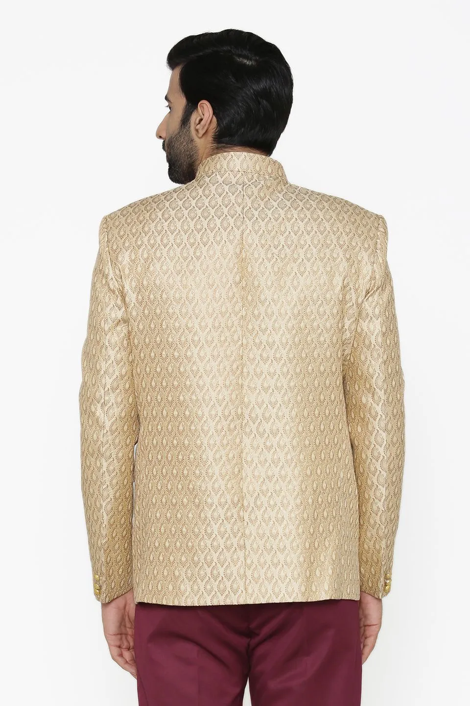 Banarasi Rayon Cotton Beige Blazer
