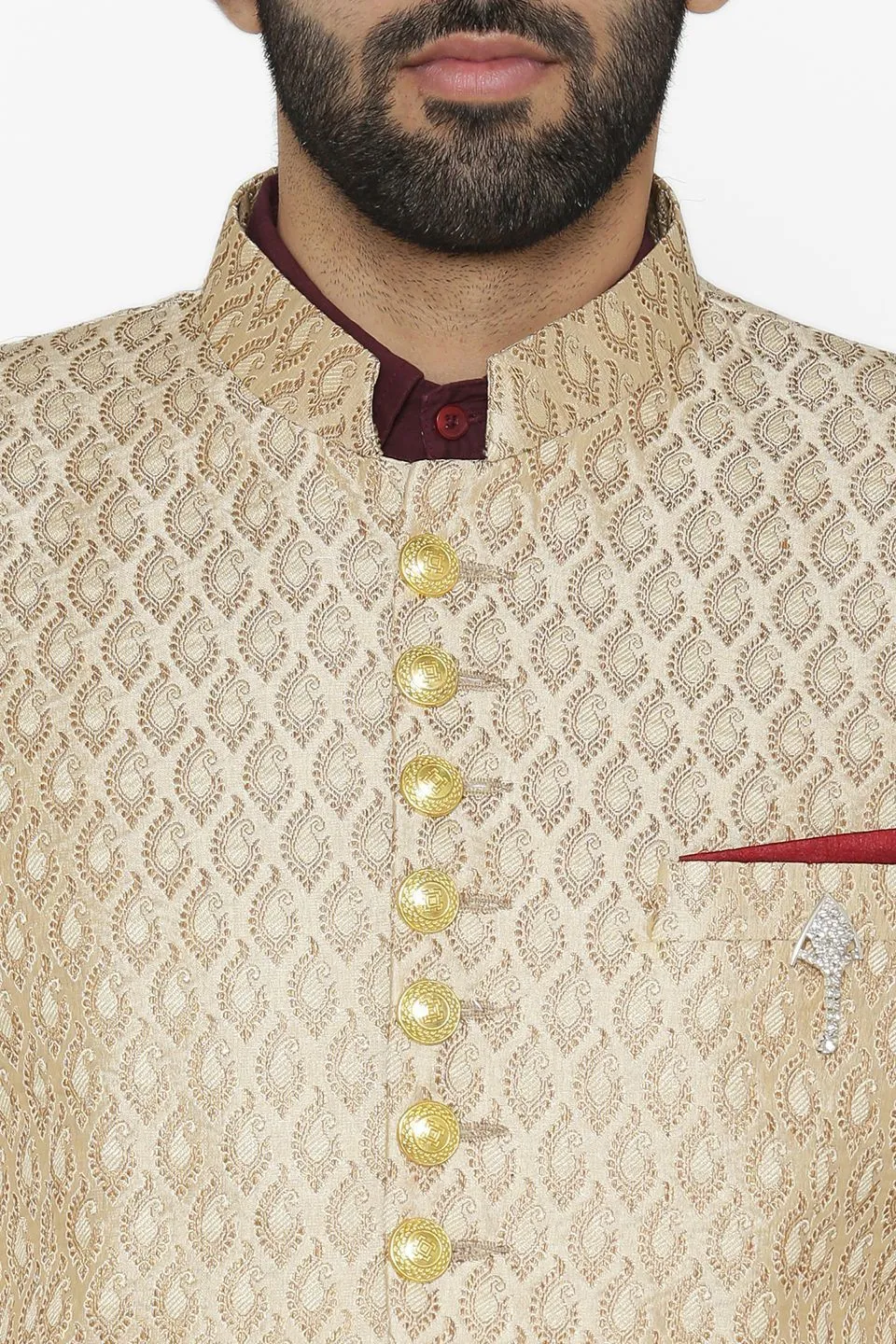 Banarasi Rayon Cotton Beige Blazer