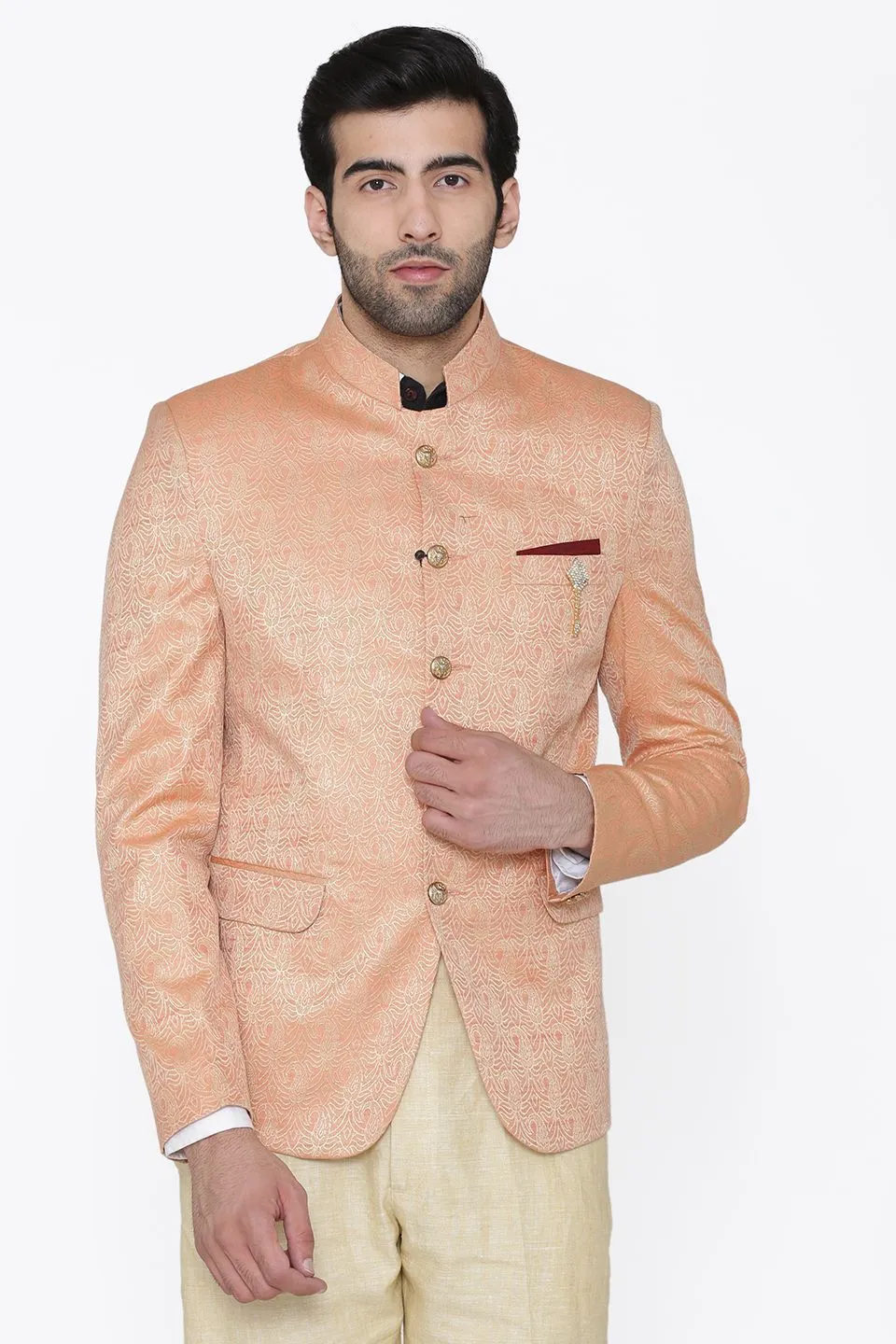 Banarsi Rayon Cotton Cotton Pink Blazer