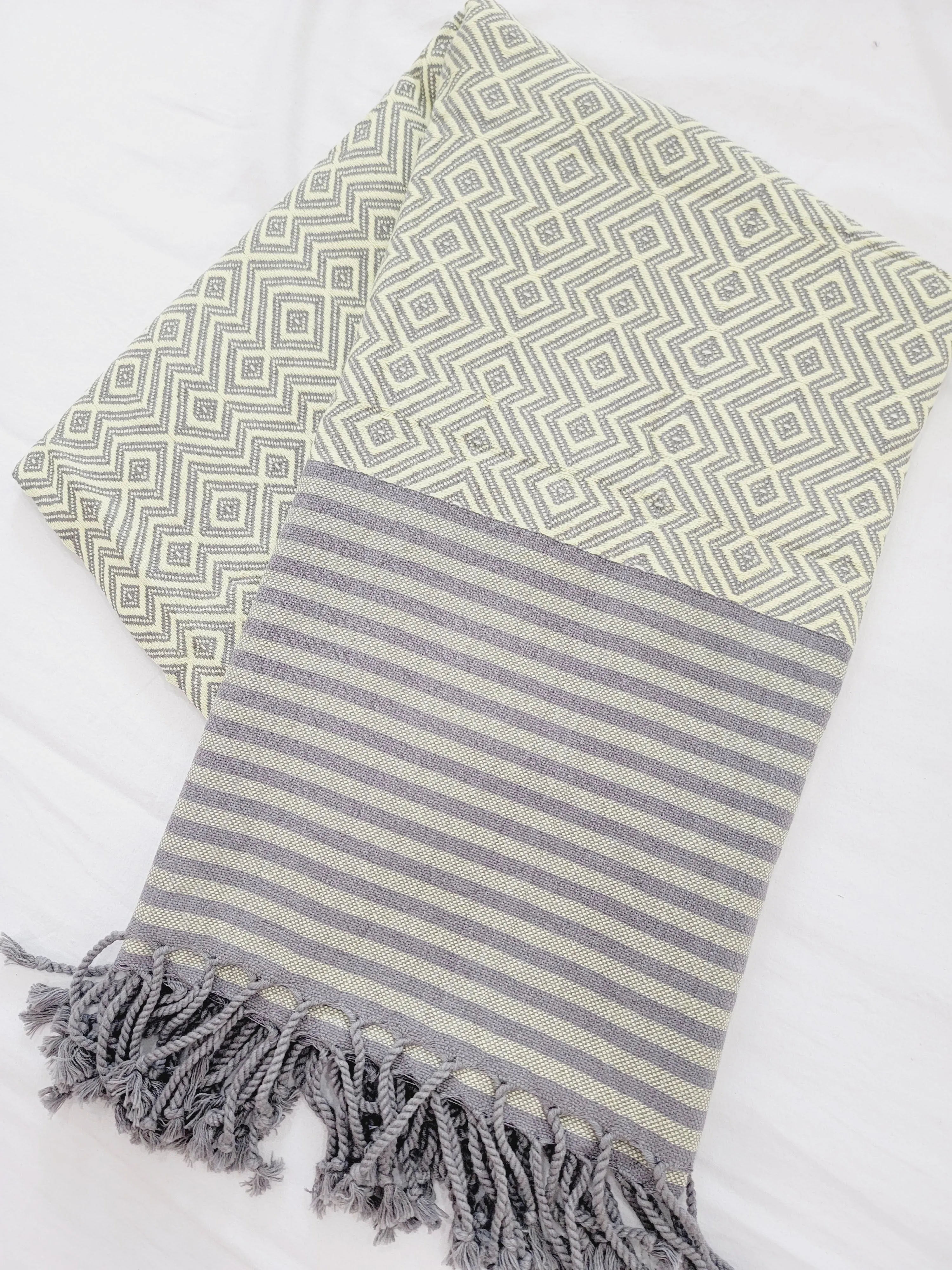 Beach/Bath Sand Free Towels-Easy Carry Quick Dry Thin Towel - Lemon by EBRU Home