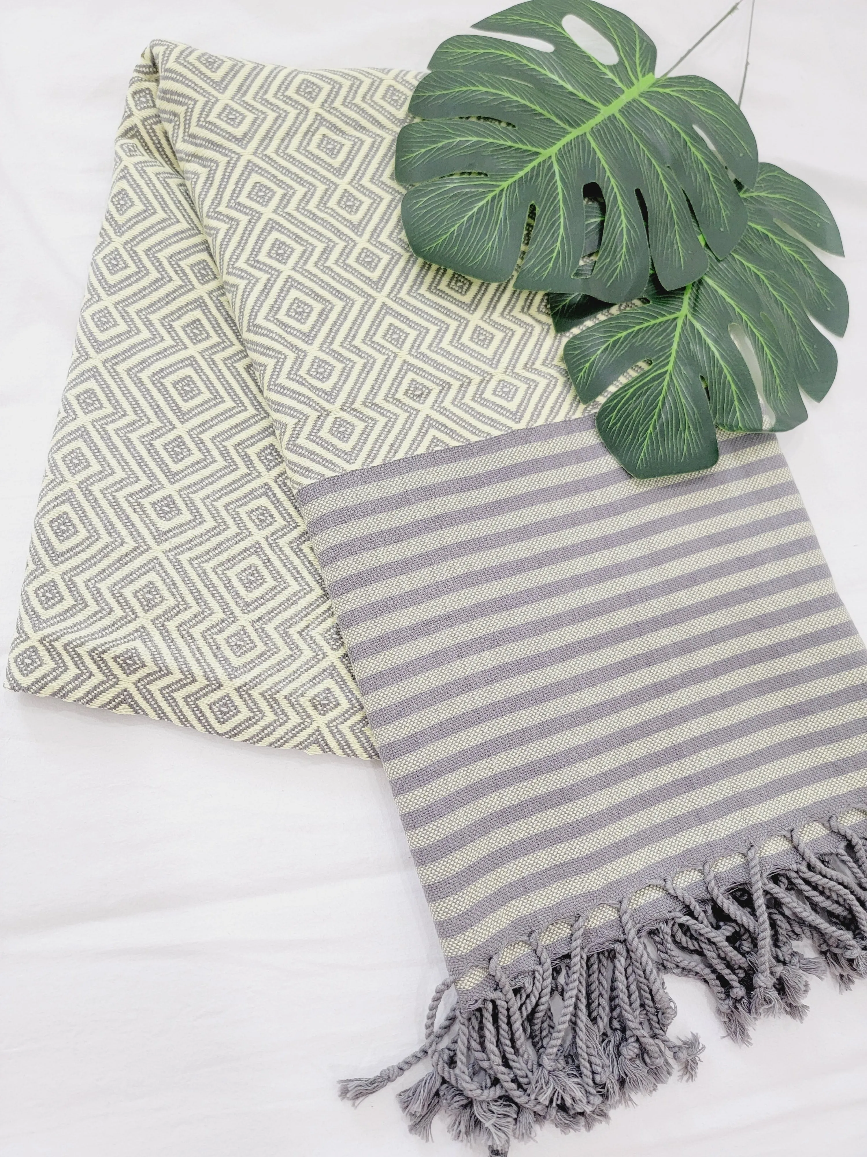Beach/Bath Sand Free Towels-Easy Carry Quick Dry Thin Towel - Lemon by EBRU Home