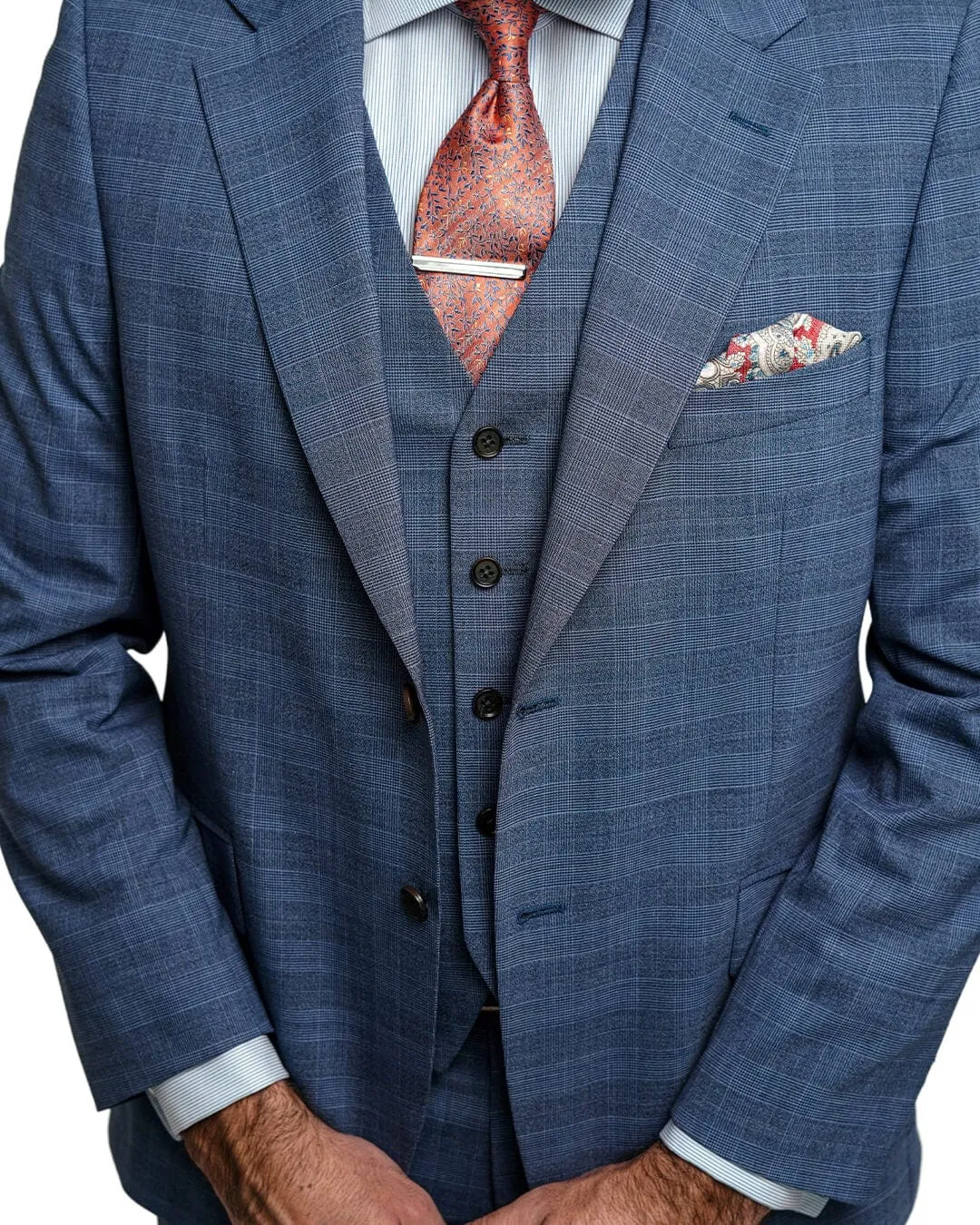 Blue Mouline Check Suit