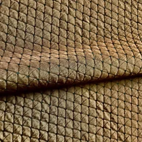 Brown Quilted Diamond Trellis Textured Upholstery Fabric 54"