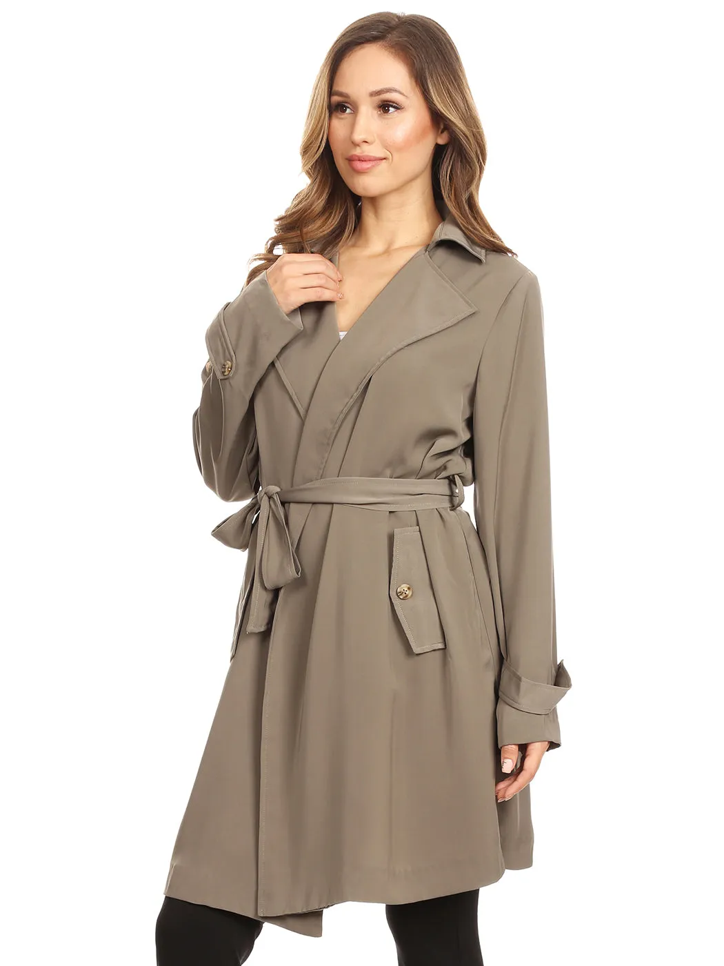 Casual Lightweight Belt Trench Coat