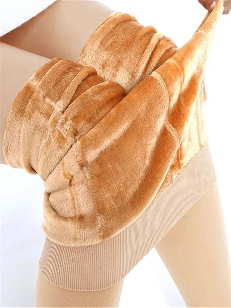 Casual Winter Knitting Leggings for Women High Elastic Thicken Warm Skinny Pants