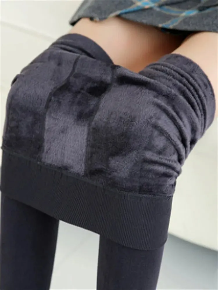 Casual Winter Knitting Leggings for Women High Elastic Thicken Warm Skinny Pants