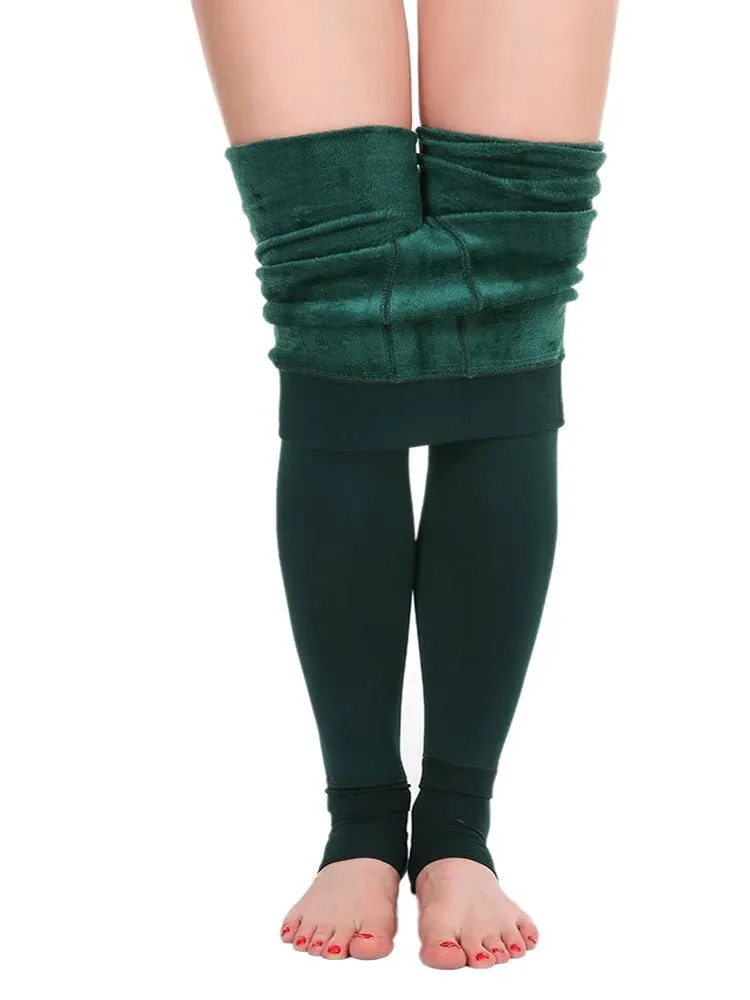 Casual Winter Knitting Leggings for Women High Elastic Thicken Warm Skinny Pants