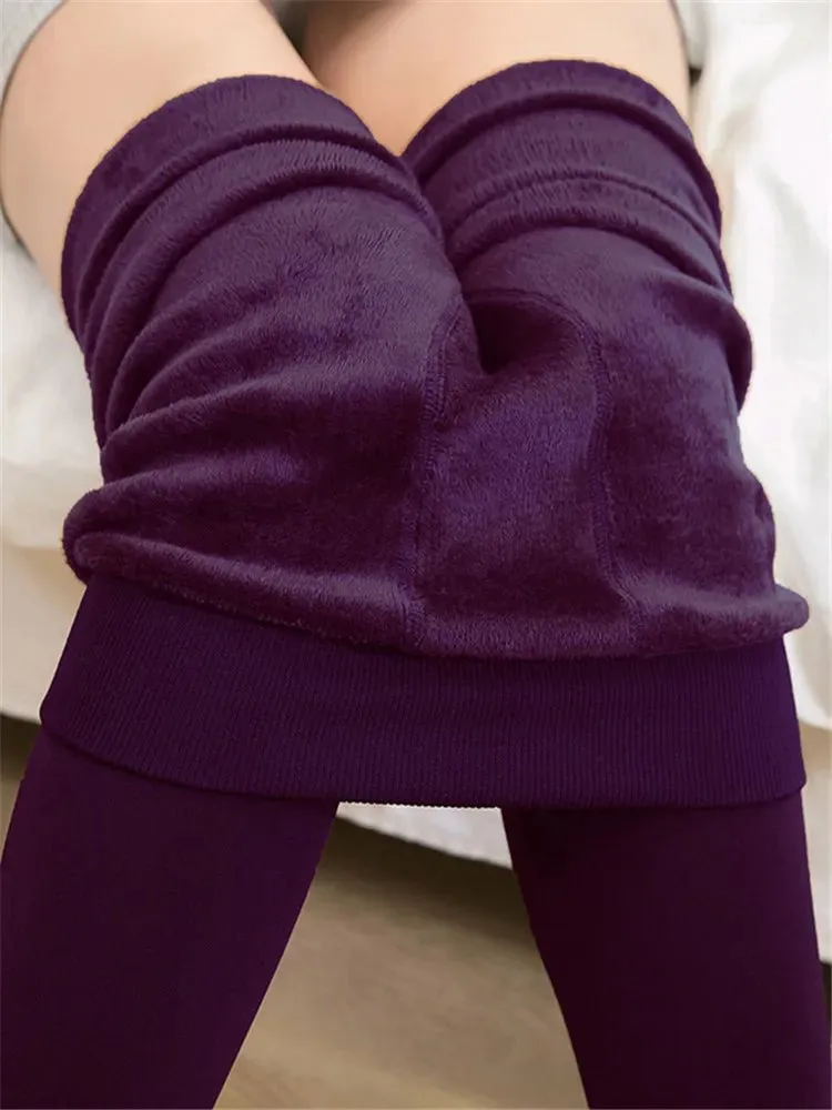 Casual Winter Knitting Leggings for Women High Elastic Thicken Warm Skinny Pants