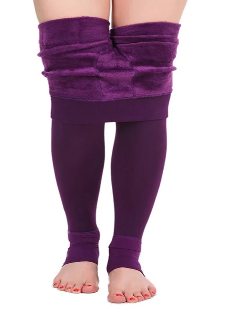 Casual Winter Knitting Leggings for Women High Elastic Thicken Warm Skinny Pants