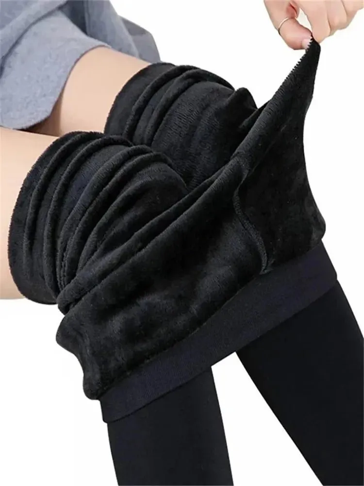 Casual Winter Knitting Leggings for Women High Elastic Thicken Warm Skinny Pants