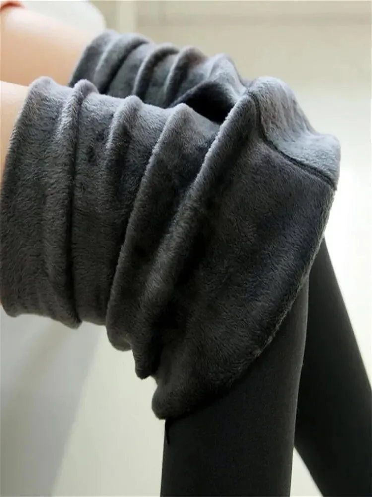 Casual Winter Knitting Leggings for Women High Elastic Thicken Warm Skinny Pants