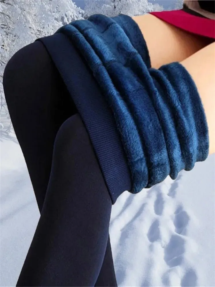Casual Winter Knitting Leggings for Women High Elastic Thicken Warm Skinny Pants
