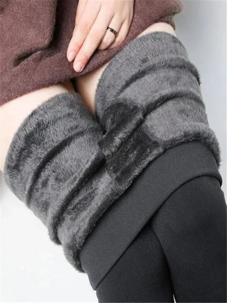 Casual Winter Knitting Leggings for Women High Elastic Thicken Warm Skinny Pants