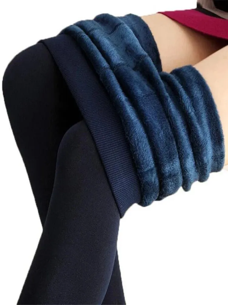 Casual Winter Knitting Leggings for Women High Elastic Thicken Warm Skinny Pants