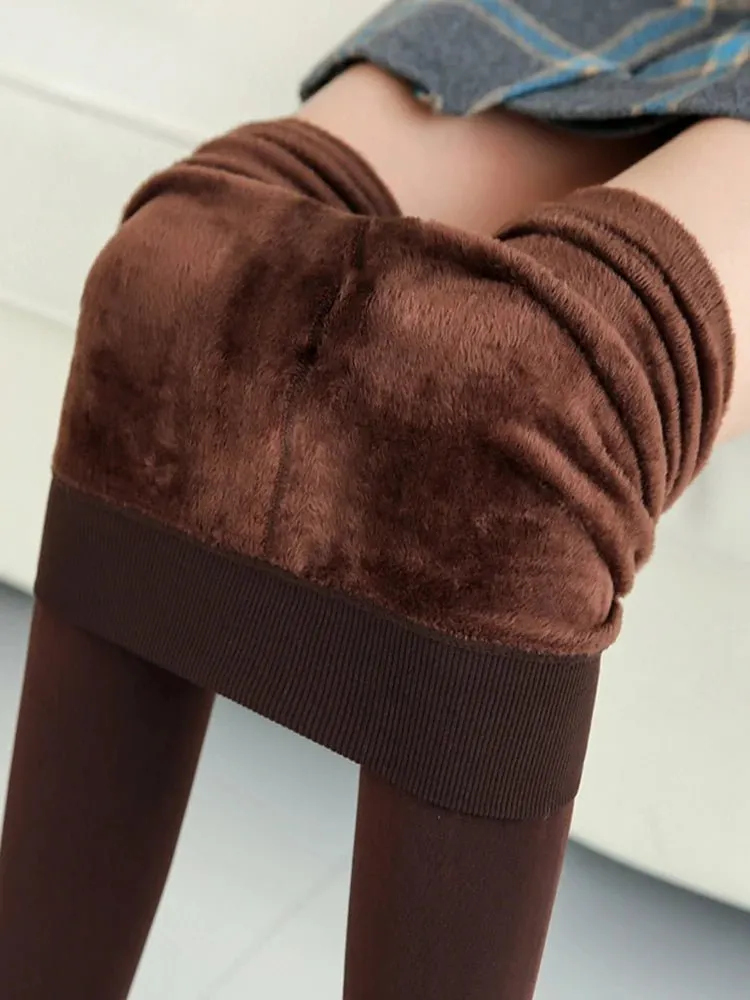 Casual Winter Knitting Leggings for Women High Elastic Thicken Warm Skinny Pants