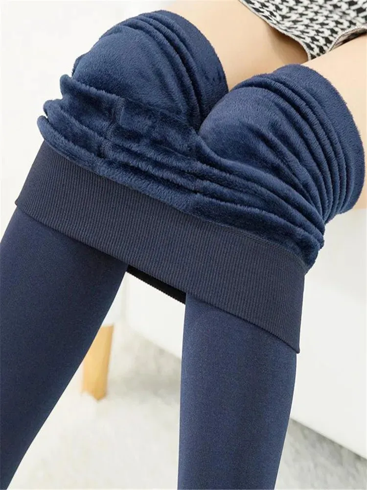Casual Winter Knitting Leggings for Women High Elastic Thicken Warm Skinny Pants