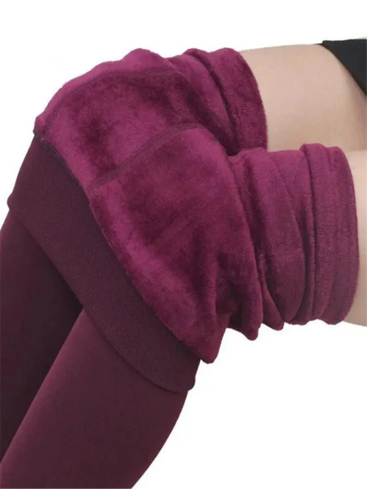 Casual Winter Knitting Leggings for Women High Elastic Thicken Warm Skinny Pants