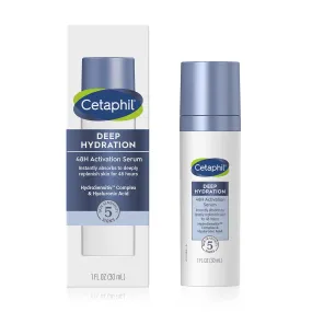 Cetaphil Deep Hydration 48Hr Activation Serum, 1 fl oz, 48 Hr Face Moisturizer for Dry, Sensitive Skin, With Hyaluronic Acid, Vitamin E & B, Dermatologist Recommended Sensitive Skincare Brand