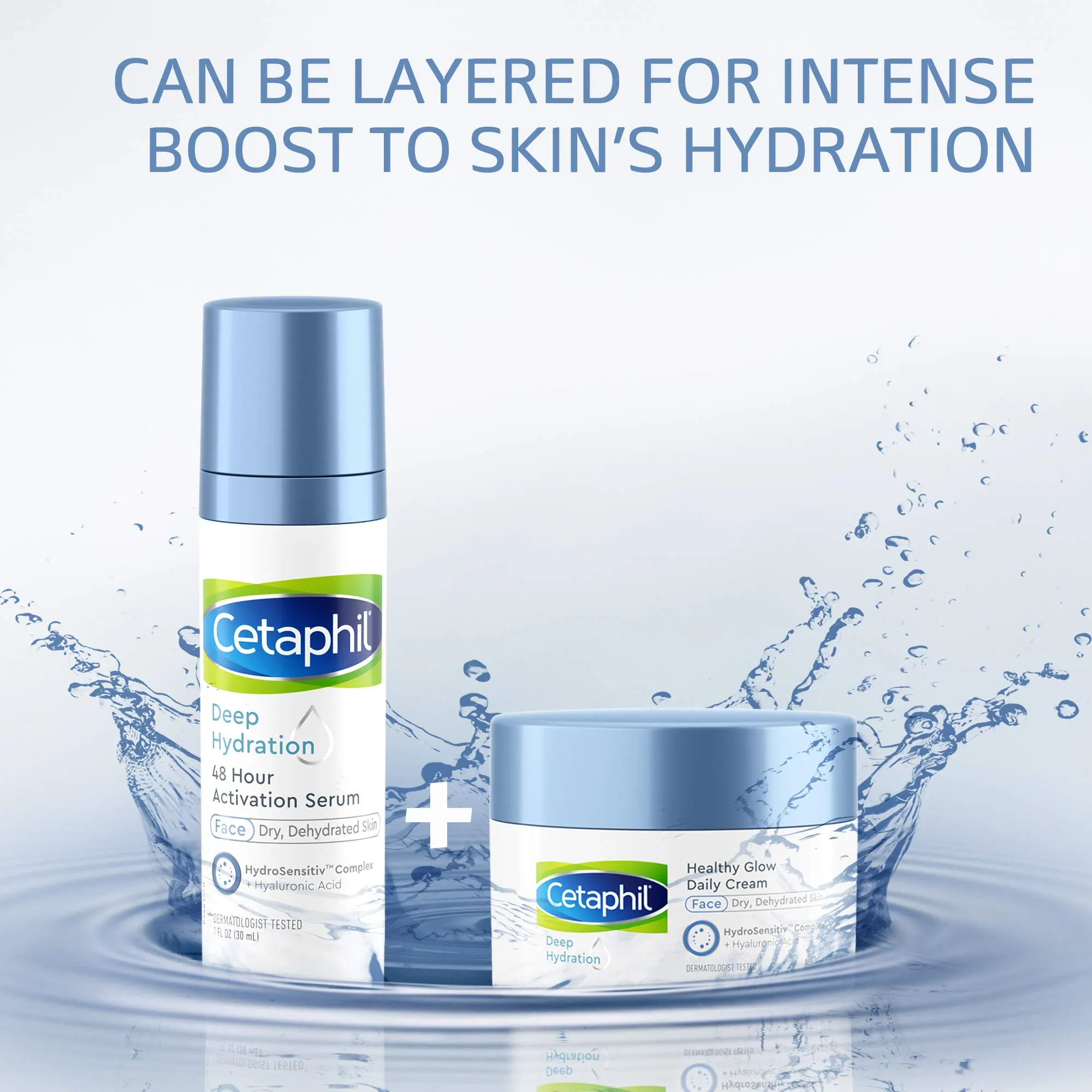 Cetaphil Deep Hydration 48Hr Activation Serum, 1 fl oz, 48 Hr Face Moisturizer for Dry, Sensitive Skin, With Hyaluronic Acid, Vitamin E & B, Dermatologist Recommended Sensitive Skincare Brand