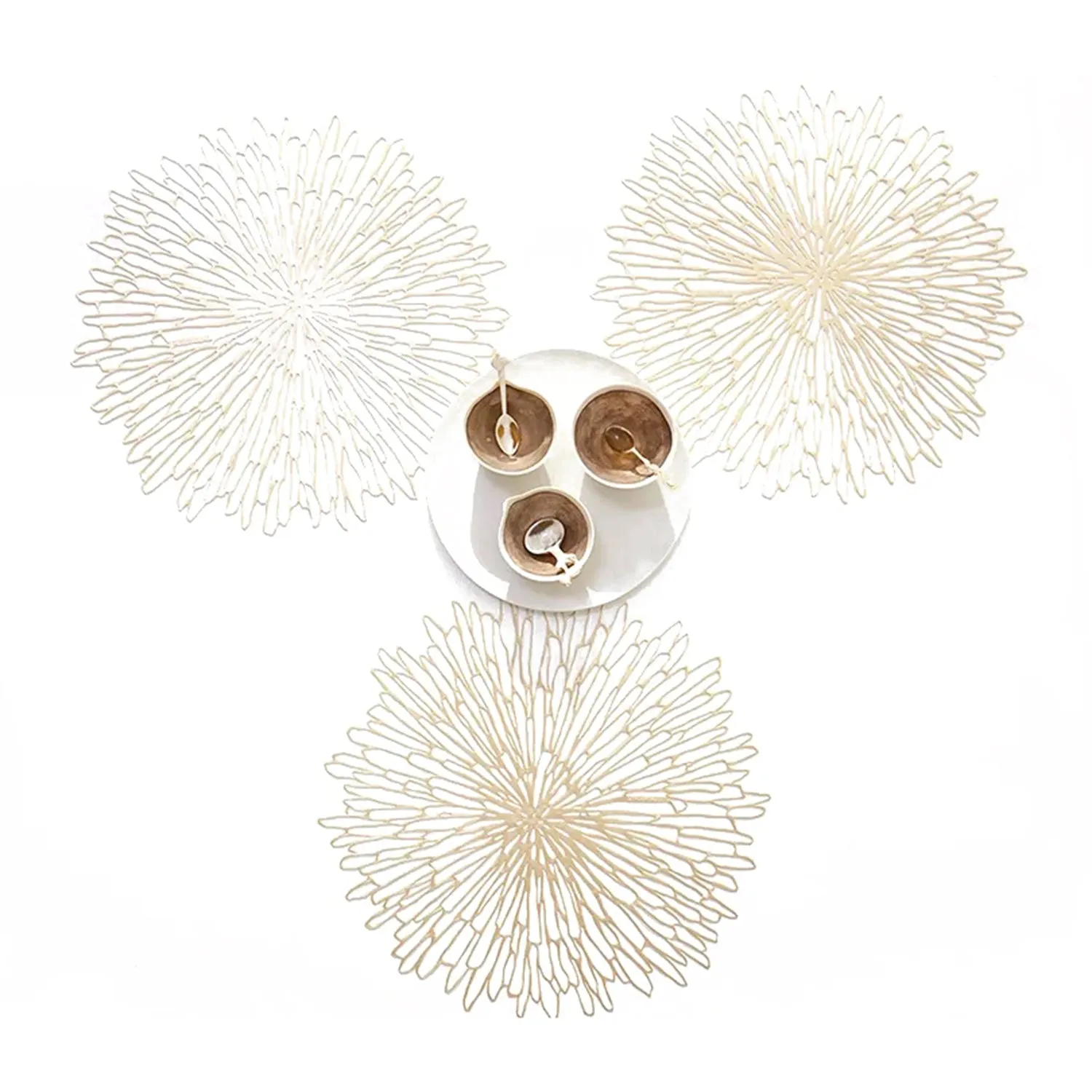 chilewich | placemat round | bloom champagne