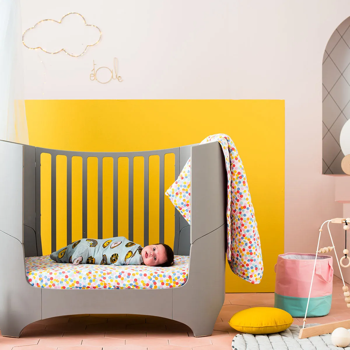 Confetti Quilted Cot Cover/Play Mat