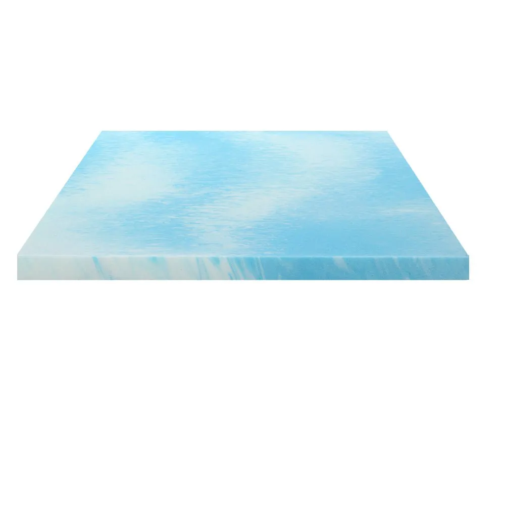 Cool Gel Swirl Infused Memory Foam 5CM Thick Mattress Topper With Bamboo Cover - Queen