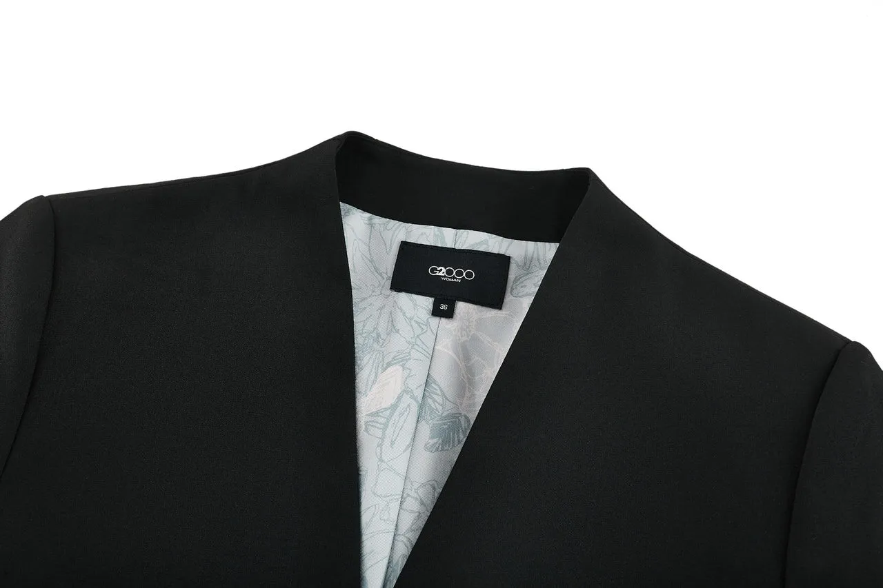 Cool Touch & Anti UV Collarless Suit Blazer