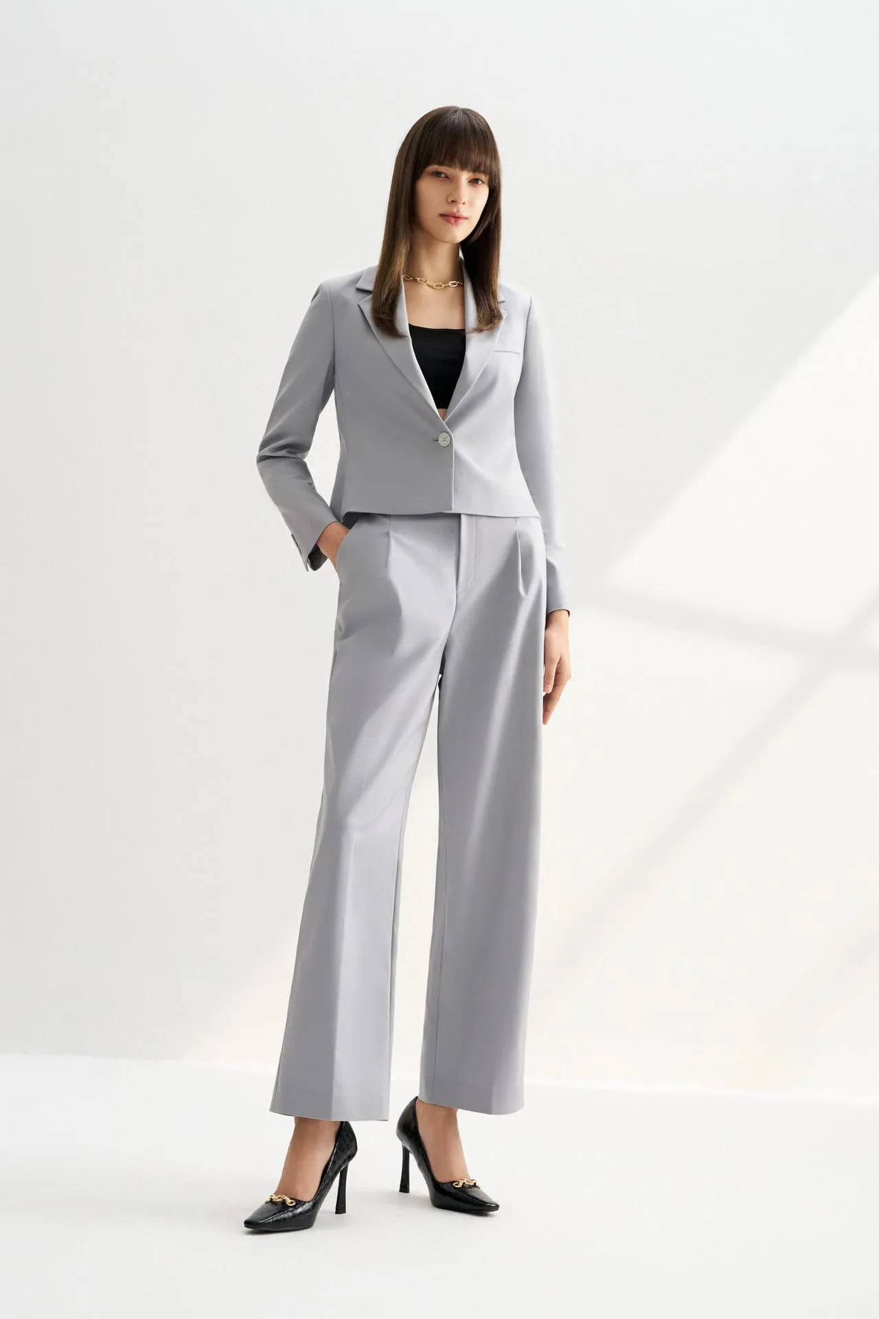 Cropped Suit Blazer