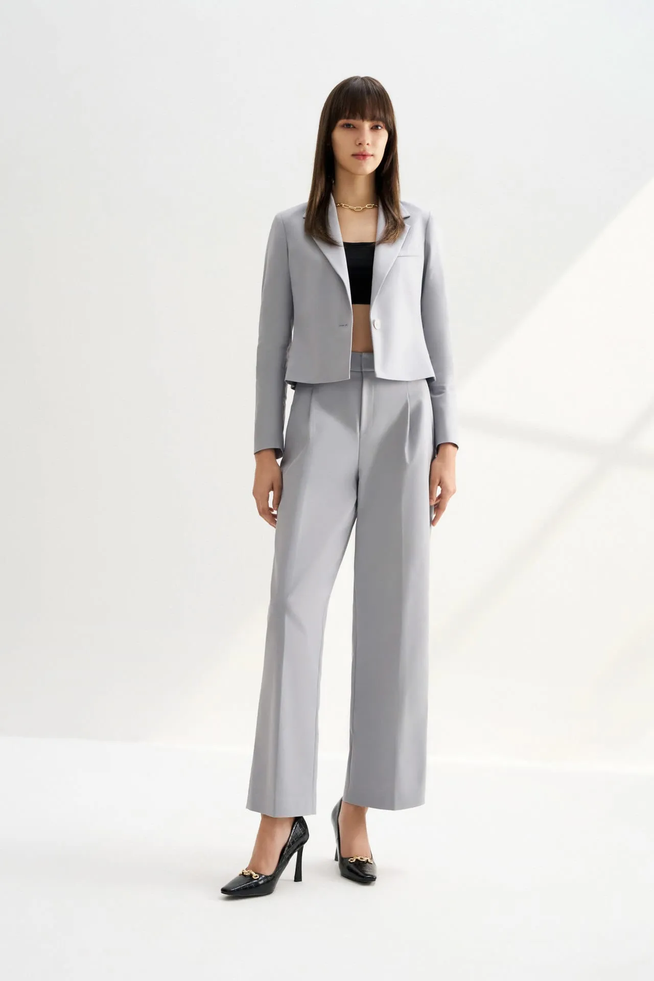 Cropped Suit Blazer