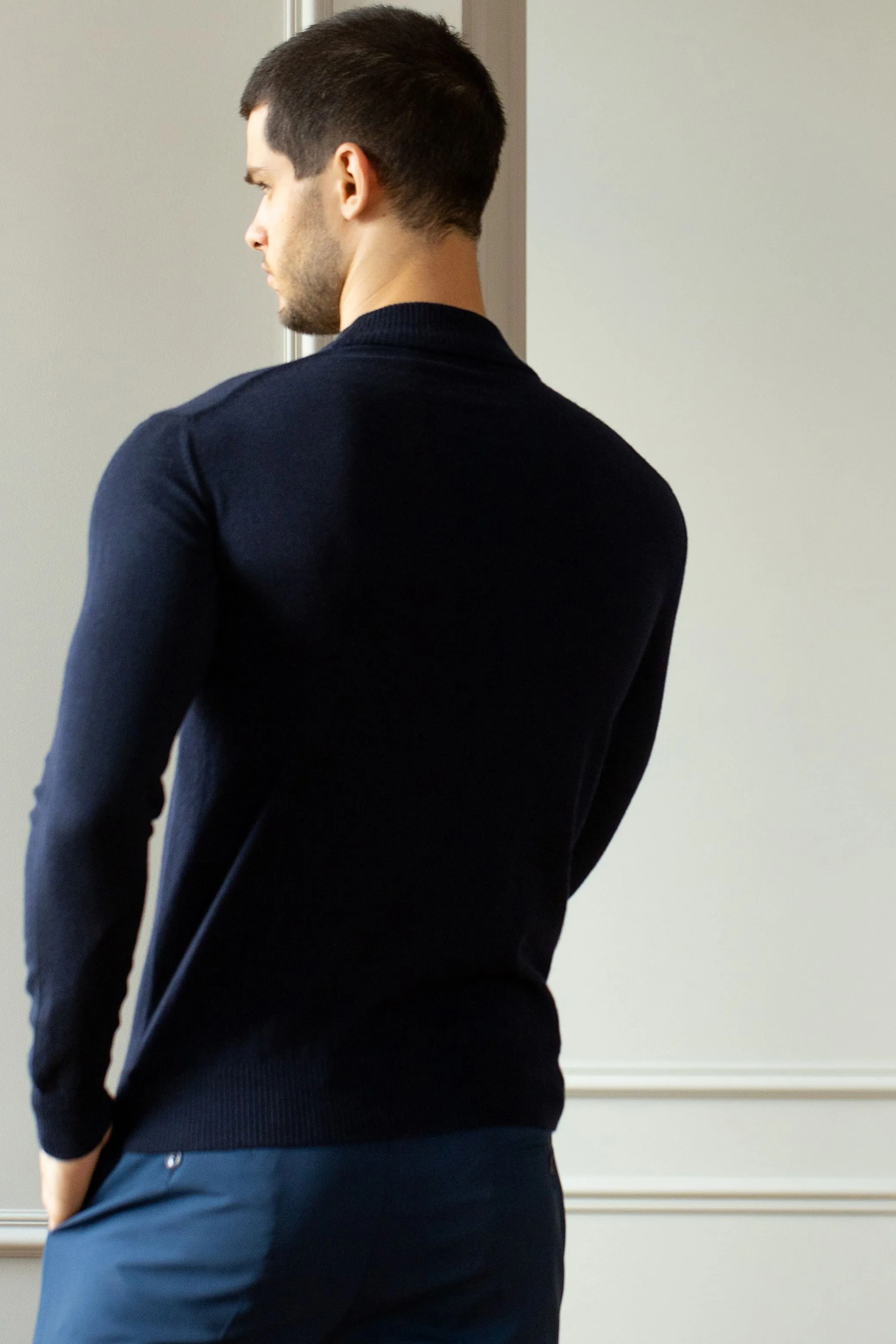 Diplomatic Blue  Modern Fit Turtleneck Sweater