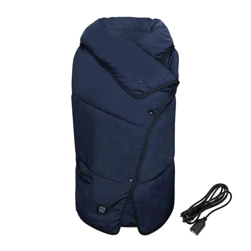 Electric Heated blanket Heating blanket Camping blanket Wearable blanket Multi-purpose blanket USB fast heating suitable for outdoor home office, Navy Blue