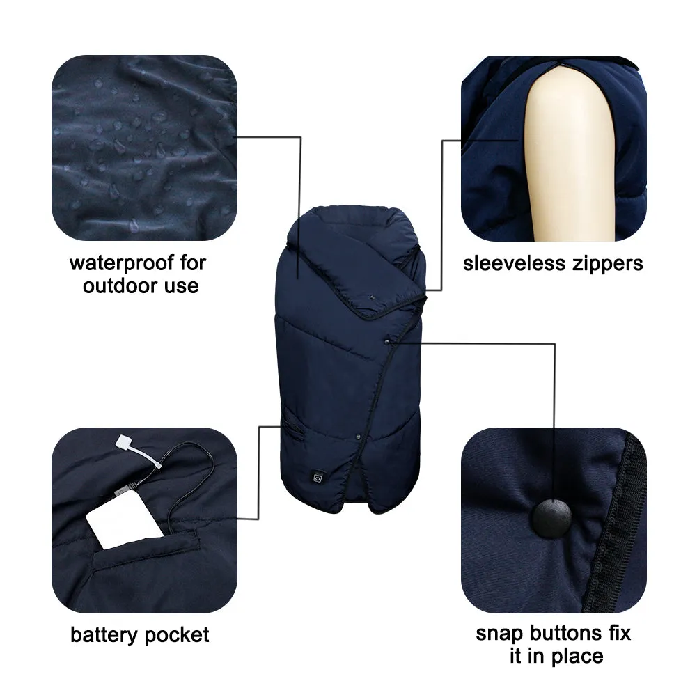 Electric Heated blanket Heating blanket Camping blanket Wearable blanket Multi-purpose blanket USB fast heating suitable for outdoor home office, Navy Blue