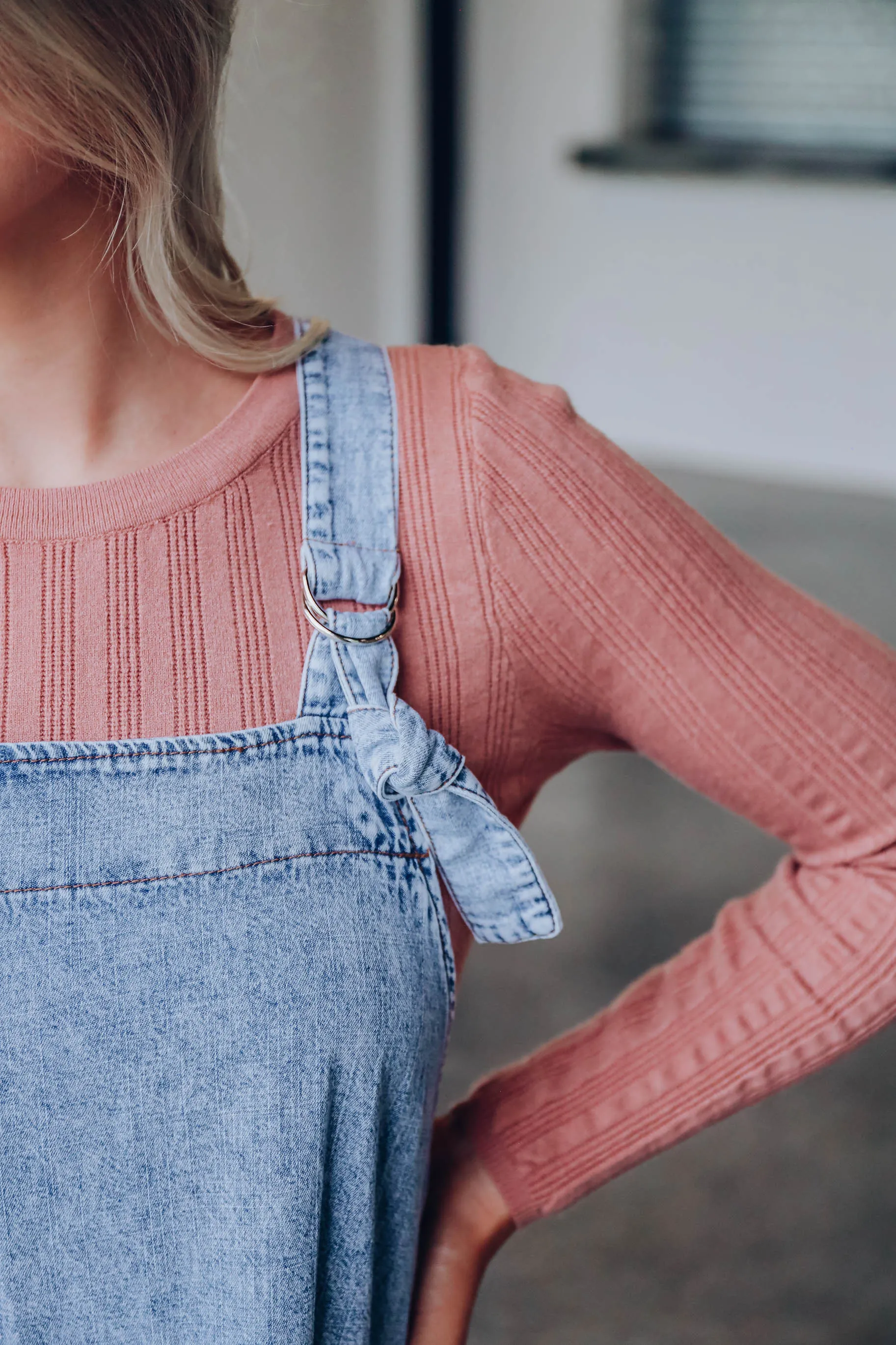 Emmaline Denim Overall Dress - Blue