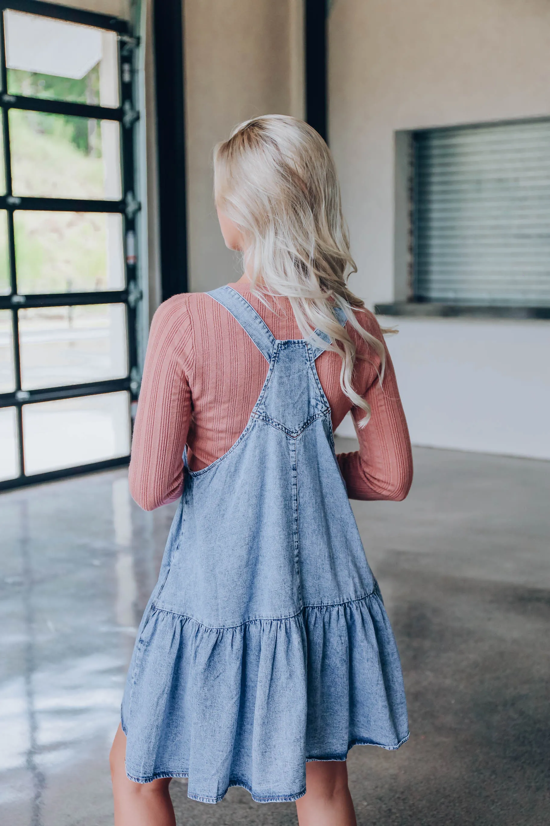 Emmaline Denim Overall Dress - Blue