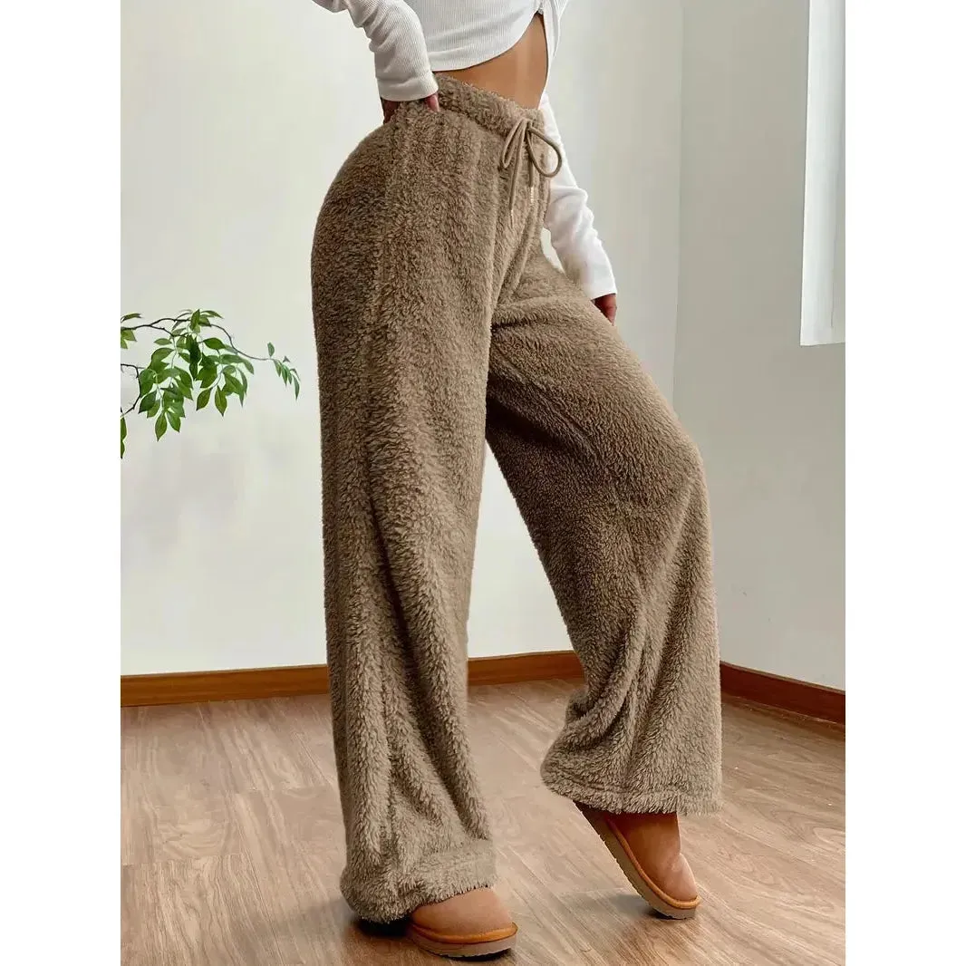 Freya Pants - Warme und bequeme Teddybär-Hose mit weitem Bein