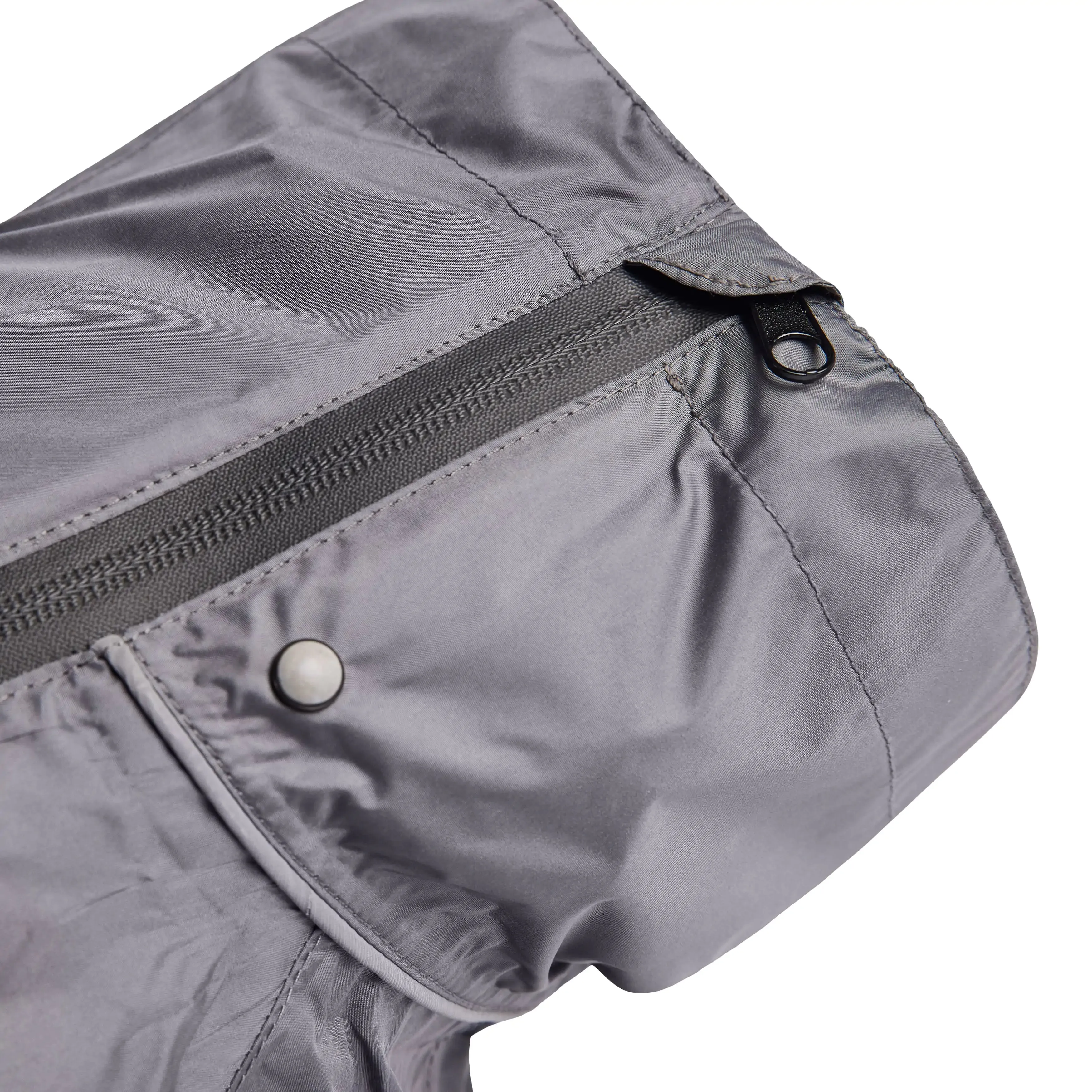 Full Body Waterproof Dog Splash Suit w/ 4 Legs, Zipper & Reflective Piping - Charcoal