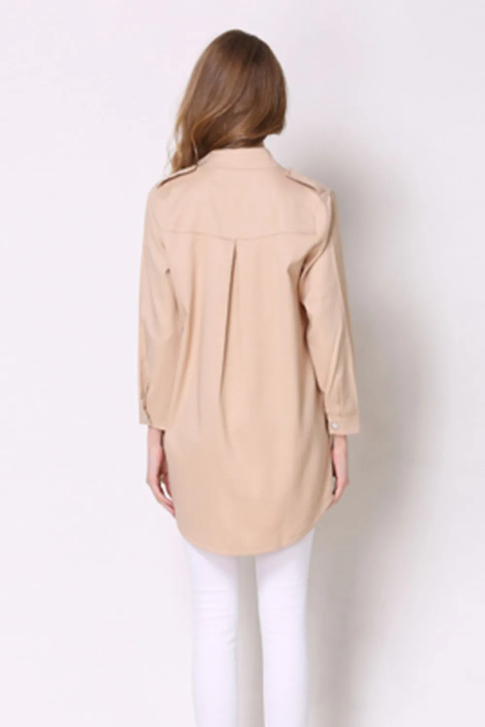 Full Size Open Front Longline Trench Coat