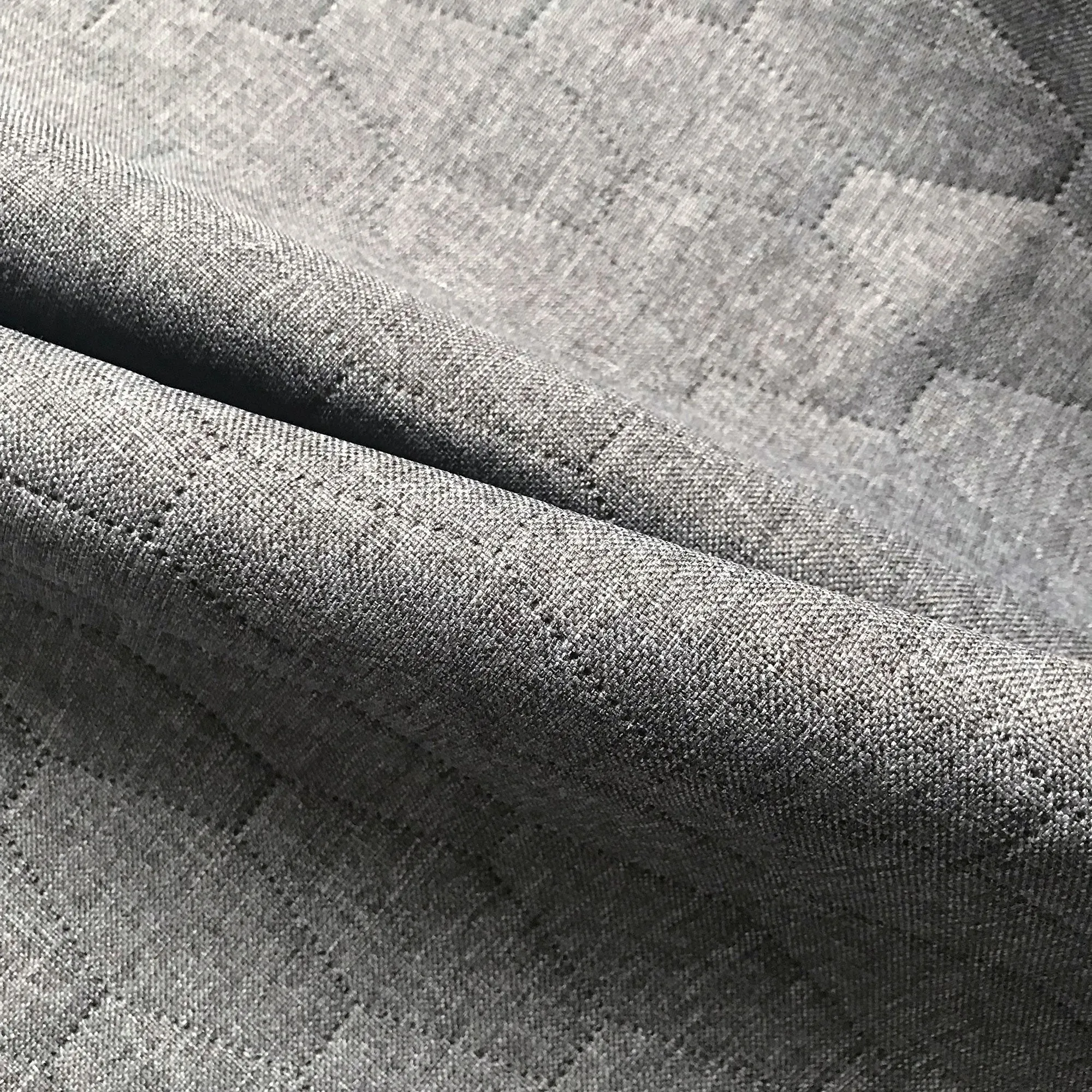 Gray Contemporary Honeycomb Quilted Upholstery Fabric 54"