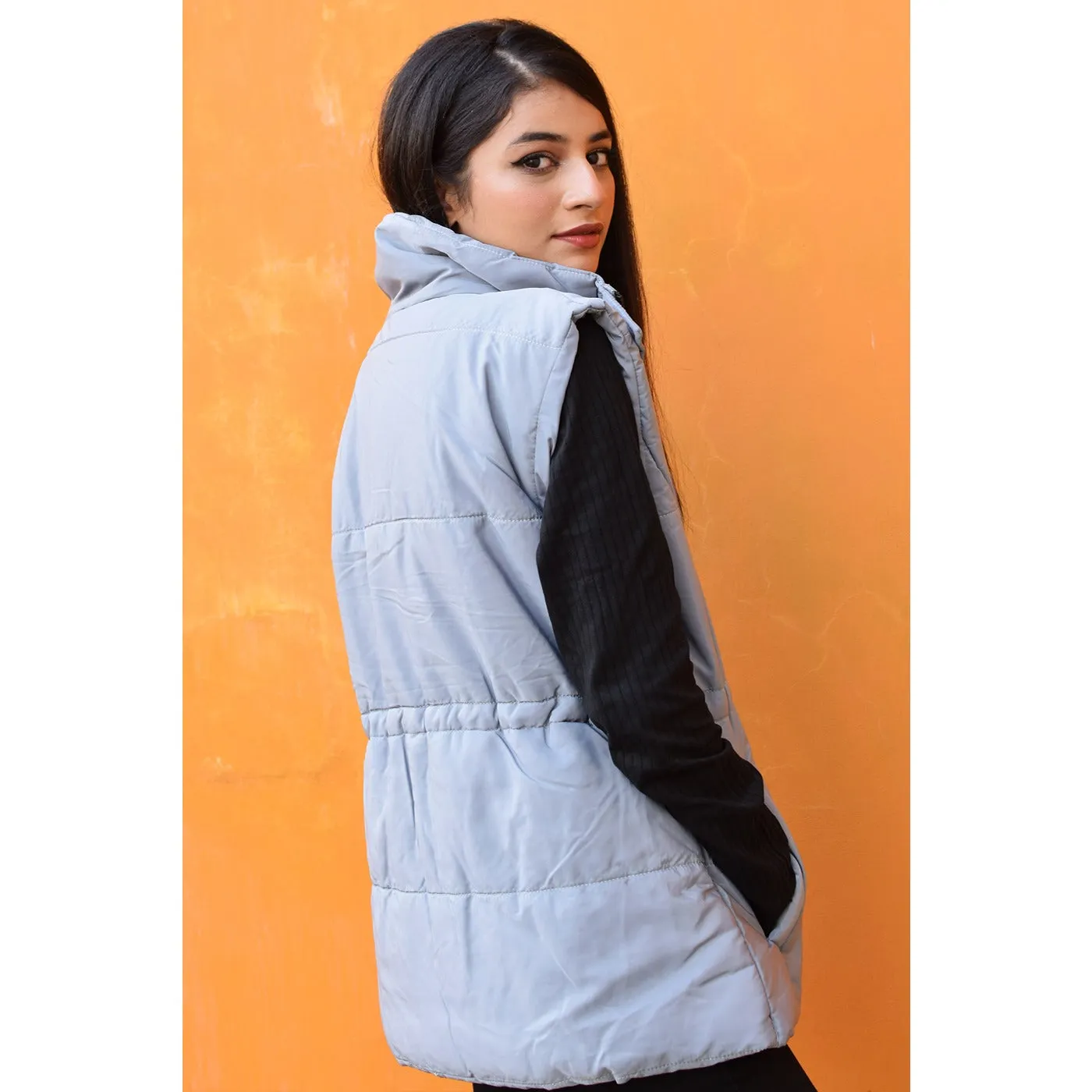 Grey Sleeveless Puffer Gilet