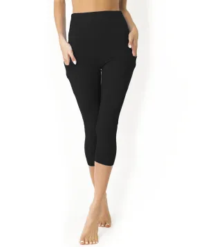 High Waisted Capri Leggings - Black