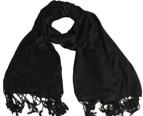 Indian Wrap Womens Shawl Elegant Gift India Clothing (Black, 68 x 29 inches)