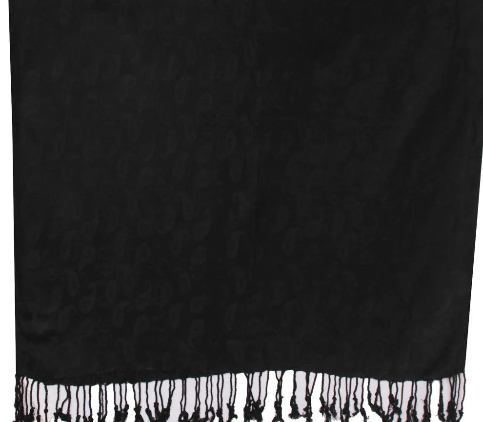 Indian Wrap Womens Shawl Elegant Gift India Clothing (Black, 68 x 29 inches)