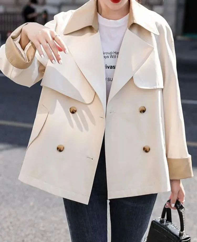 Ivyshape | British Style Modern Windbreaker Trench Coat