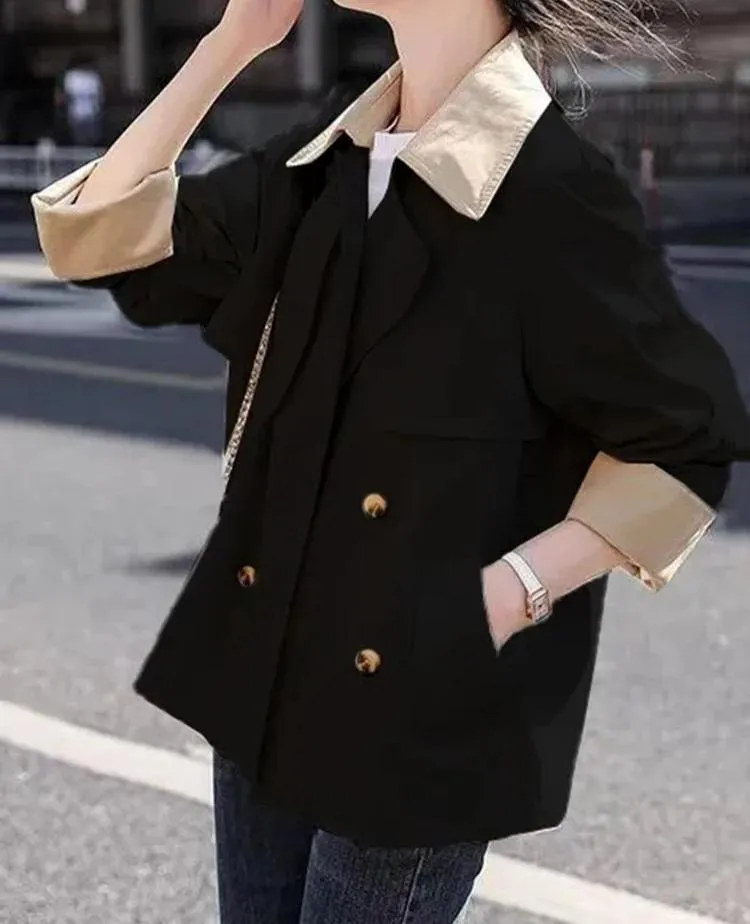 Ivyshape | British Style Modern Windbreaker Trench Coat