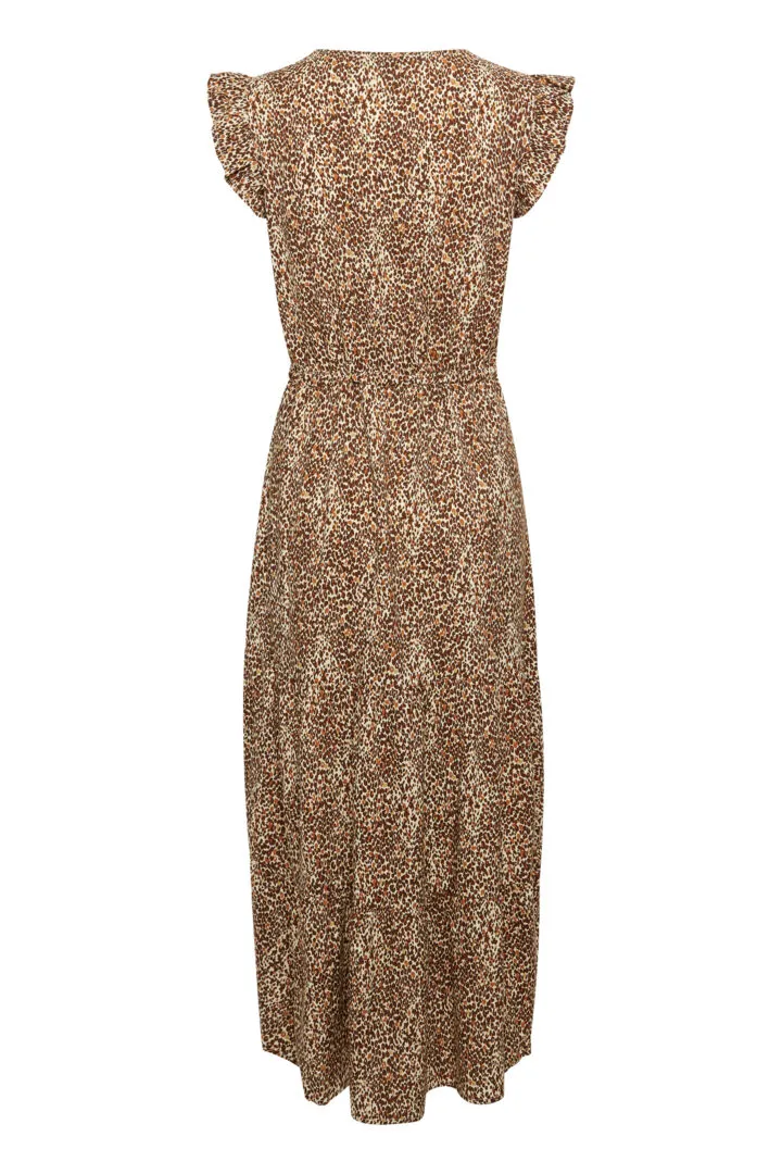 Joella Frill Dress - Iced Coffee Mix